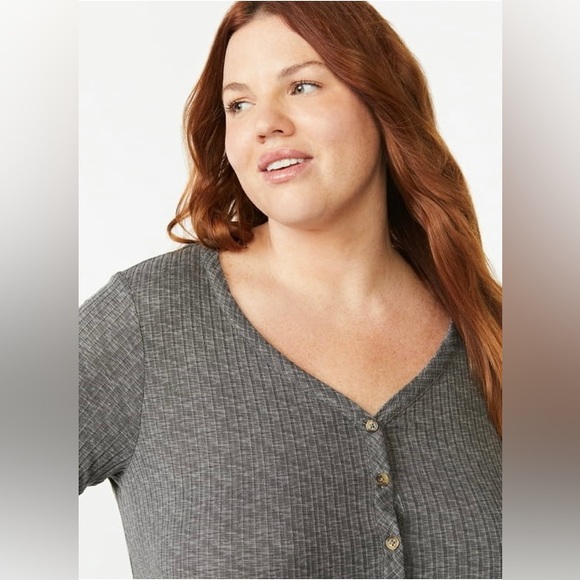 Joyspun Women's Hacci Knit V-Neck Chemise,XL - Picture 3 of 9